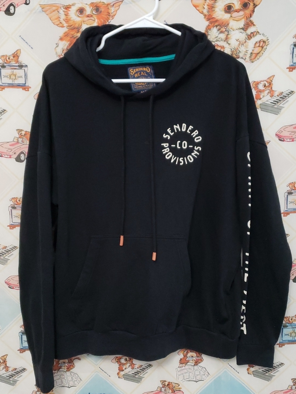 Sendero Provisions Co. Black Hoodie Size Medium Horses Pullover Drawstring